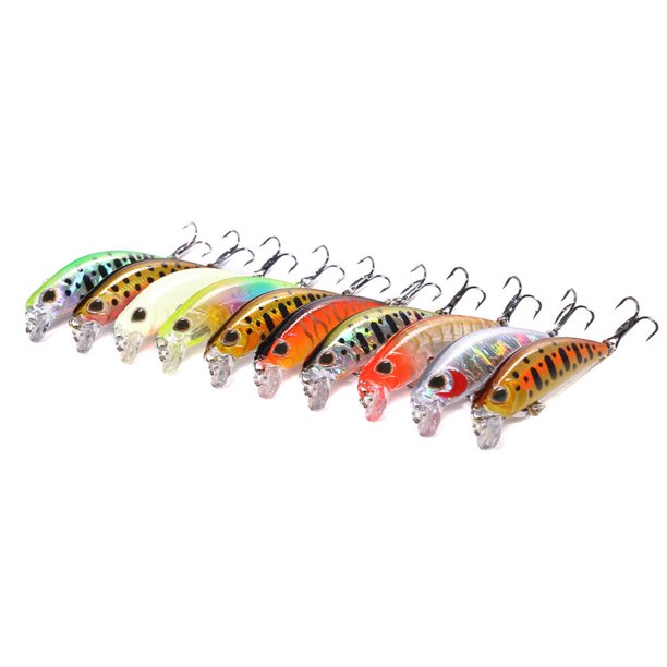 10pcs 3D Eyes Mini Señuelos de Pesca Minnow Bait Señuelo Aparejos de Pesca Accesorio Likrtyny Deportes al aire libre Salida diaria Juego de fiesta