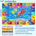 thumbnail image 6 of World Map ABC Kid Rug for Playroom 78.7"×59" Geography Classroom Play Rug Educational Baby Playmat Alphabet Mat for Primary School Fluffy Non-Slip Preschool Carpet Nursery Room Elementary Learning, 6 of 9