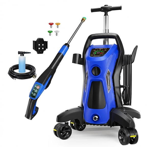 5200 PSI Upgrade MAX Electric Pressure Washer - 3.5GPM Power Washer Electric Powered with Pressure Control Spray Handle and 4 Anti-Tipping Wheels for Effortlessly Cleaning