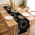 thumbnail image 3 of Geometric Black Table Runner - 60 Inch Long, Kitchen Dining Table Runner Dresser Scarves, Abstract Goldeb White Boho Circle Dot Farmhouse Decor for Coffee Tables Wedding Party Banquet, 3 of 8