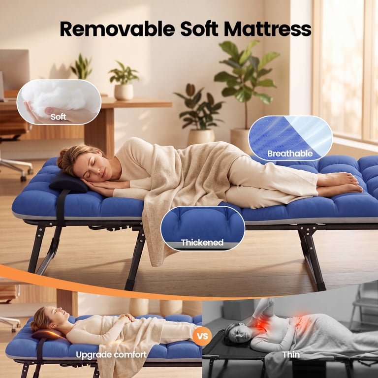 GVDV Portable Folding Camping Cot with Mattress, Multi-Position