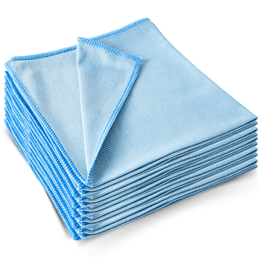 GRACE & KEDY Glass Towel Set of 4 - Ultra-Soft Microfiber Cleaning Cloths for Streak-Free, Lint-Free Glass, Mirrors, Screens, and Delicate Surfaces - 16x16 Inches, Reusable & Scratch-Free