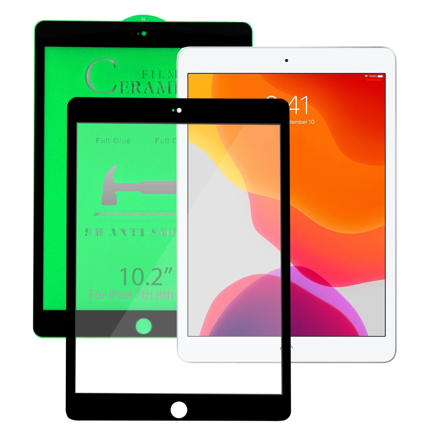 KIQ 2 Pack Ceramic Screen Protector for iPad 8th 7th Generation