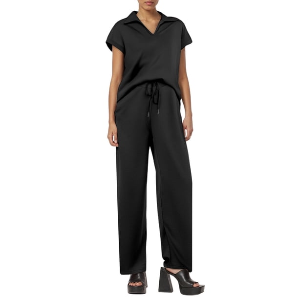 Elegante traje pantalón para mujer: corte regular, conjunto versátil para primavera, lavable a máquina, ideal para el trabajo y el fin de semana.