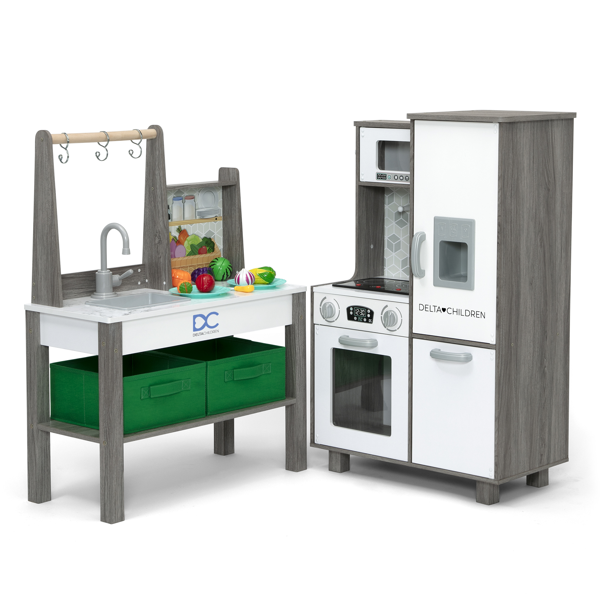 Delta Children Wooden Corner Play Kitchen With Accessories photo 2