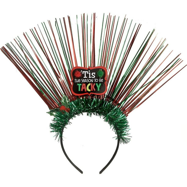 Tinsel Tacky Christmas Headband 16in x 8in