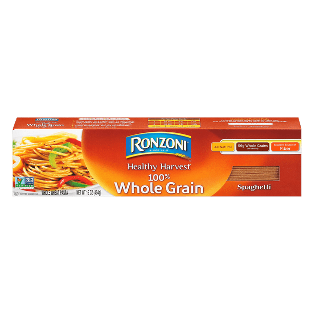 Ronzoni Healthy Harvest Whole Grain Spaghetti, 16 oz, Whole Wheat Pasta