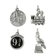 Warner Bros- Harry Potter Base Metal Silver-Tone and Enamel Adult/Tween 4-Piece Charm Set