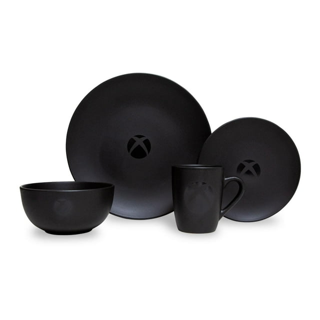 Juego de vajilla Xbox negro mate de cerámica de 8 piezas