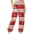 thumbnail image 4 of Gamivast Christmas Joggers for Women Xmas Elk Drawstring Pants with Pockets Funny Holiday Elastic Waist Sweatpants Comfy Casual Straight Leg Pajama Joggers, 4 of 5