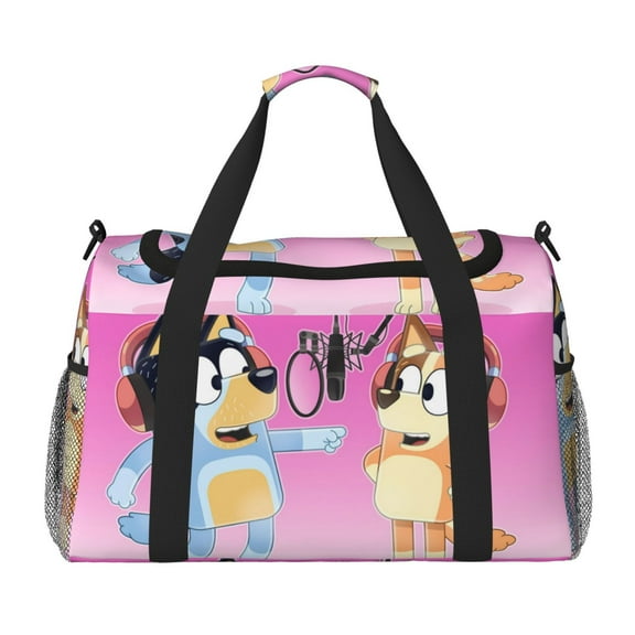 Zofaai Bluey Pattern Hand Travel Bag, Adjustable Shoulder Strap Waterproof Travel Carry-On Duffel Bag for Unisex