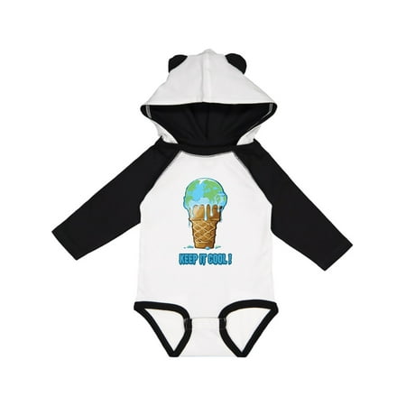 

Inktastic Keep It Cool Melting Earth Ice Cream Cone Gift Baby Boy or Baby Girl Long Sleeve Bodysuit