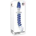 thumbnail image 2 of Adam & Eve 9" Twisted Love Glass Dual Ended Dildo in Clear/Blue, 2 of 6