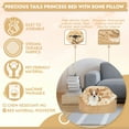 thumbnail image 6 of Precious Tails Faux Fur Princess Cat Dog Bed with Plush Bone Pillow – Small, 6 of 7