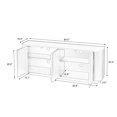 thumbnail image 4 of 4 Doors Sideboard Buffet Cabinet, 64" Wooden Fluted Storage Cabinet with Adjustable Shelves for Kitchen Living Room, Entryway, Black, 4 of 9