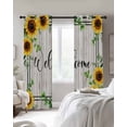 thumbnail image 4 of Yellow Sunflowers Blackout Curtains for Bedroom Living Room Darkening Curtains 90 Inch Botanical Floral Leaves Wooden Grain Black Out Window Curtain Privacy Window Treatment Grommet Drapes 52"x90"x2, 4 of 9