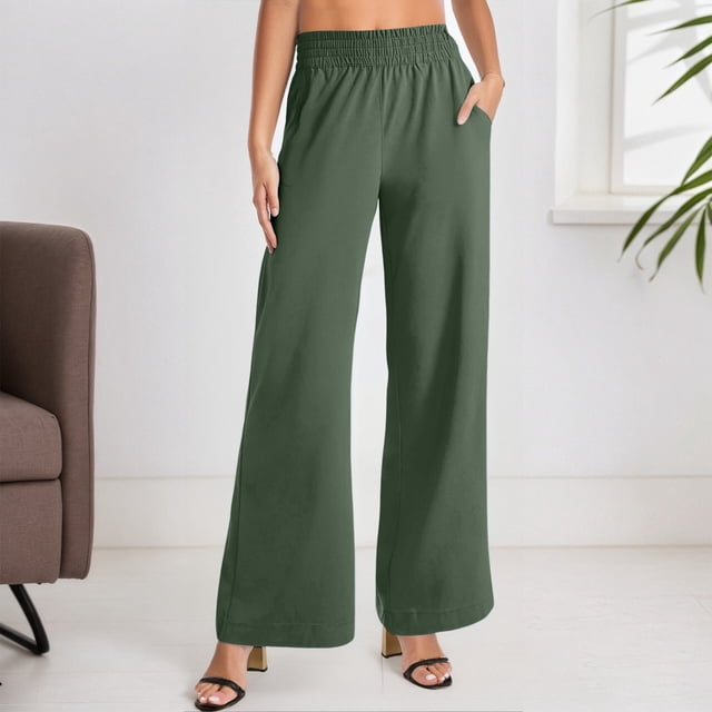 Women's Casual Trousers For Everyday And Vacation Straight Leg Design With Side Pockets For All Seasons Basic Solid Color Pants plus Size Pants for Women Beautiful Clothes for Women plus Size Womens