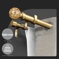 thumbnail image 4 of OLV Gold Double Curtain Rods for Windows 36-72",Adjustable Heavy Duty Dual Window Rods,Decorative Crystal -Foil Finial, 4 of 9