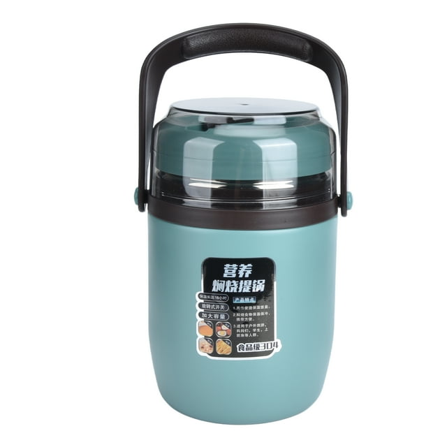 Thermal Lunch Box, Stackable Strong Hot Food Containers Safe 304 Stainless Steel 2L For Office Worker Mint Green