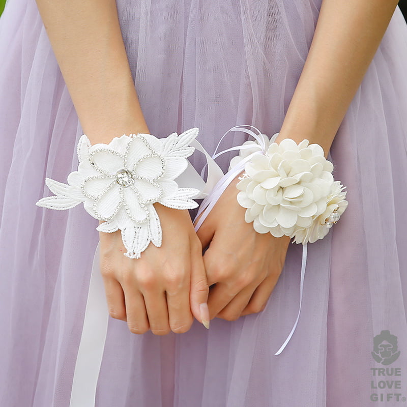 Buy Lings moment Wrist Corsages  Floral Shoulder Corsages for WeddingSet  of 6 Dusty Rose  Mauve Corsages with Bracelet and Clips for Wedding  Mother of Bride and Groom Prom Flowers Online