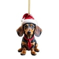 thumbnail image 1 of TQEHS Adorno de árbol de Navidad de acrílico con forma de perro salchicha para decoración festiva del hogar ~ B2Y1, 1 of 6