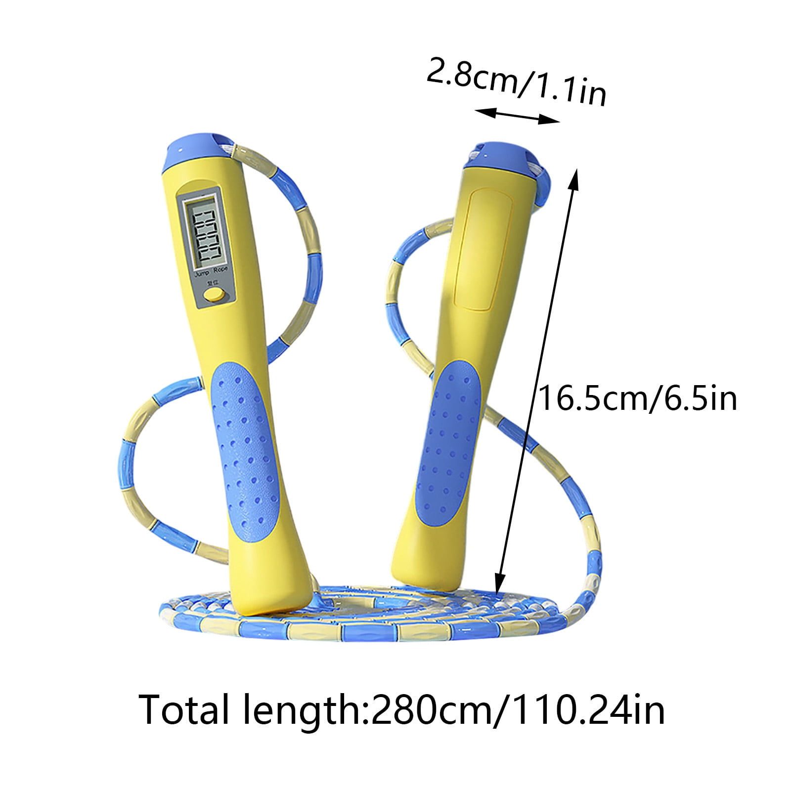 2PCS Digital Counting Jump Rope Adjustable Smart Skipping Rope with Counter for Fitness,Workout Boxing High-Speed Tangle-Free Exercise Rope for Men,Women, for Home Gym Cardio Training(110In)