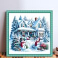 thumbnail image 2 of Hilo Algodón Ecológico Bordado Punto Cruz Casa Navidad Impreso 11CT 50x50cm, 2 of 9