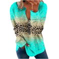 thumbnail image 2 of 2023 Chandail en Molleton de Mode pour Femmes 50 % de Rabais Liquidation Hauts pour Femmes Automne Manches Longues Chandail Ample Chemise Habillée Décontractée Dames Chandails en Molleton à Rayures Col Rond, 2 of 5
