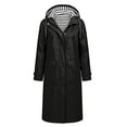 thumbnail image 5 of Zpanxa Womens Winter Jackets Long Hooded Waterproof Raincoat Striped Lined Lightweight Windbreaker Outdoor Jacket with Pockets Casual Travel, 5 of 7