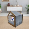 thumbnail image 3 of Blue and White Pet House, Yacht Navy Marine Themed Stripe Pattern on Blue Toned Background, Outdoor & Indoor Portable Dog Kennel with Pillow and Cover, 5 Sizes, Blue and White, by Ambesonne, 3 of 5