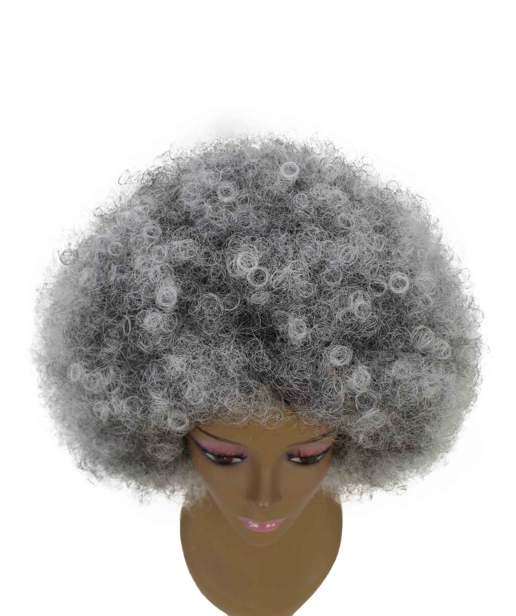 LUXLUXE Taylor 14" Curly Full Cap Synthetic Wig, Heat-Resistant Fiber Charcoal Mixed Gray Hair for Party & Daily Wear