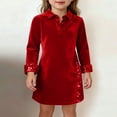 thumbnail image 4 of Tdoqot Girls Velvet Sequin Dress- Long Sleeve Luxurious Turndown Collar Soft Kids Party Mini Dresses Red Size 10-12 Years, 4 of 6