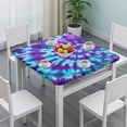 thumbnail image 3 of Purple Blue Tie Dye Spiral Pattern Square Fitted Tablecloth with Elastic Edge,Square Table Cover,Washable Elastic Table Cover for Home Kitchen Party Decor 34"x34", 3 of 6