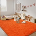 thumbnail image 2 of Janvonne Fluffy Area Rugs for Living Room,Bedroom,Dorms,6x9ft Soft Shaggy Sofa-side Carpet, Home Decor Aesthetic,Orange, 2 of 8