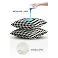 thumbnail image 4 of Pack of 2 Outdoor Pillow Covers, Farmhouse Rural Style White and Black Plaid Waterproof Square Throw Pillowcase Cushion Decorative Pillow Covers for Couch Patio Tent, 16x16 in, 4 of 6