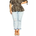 thumbnail image 3 of City Chic Women's Trendy Leopard Print Faux Wrap Top Black SizeXS, 3 of 3