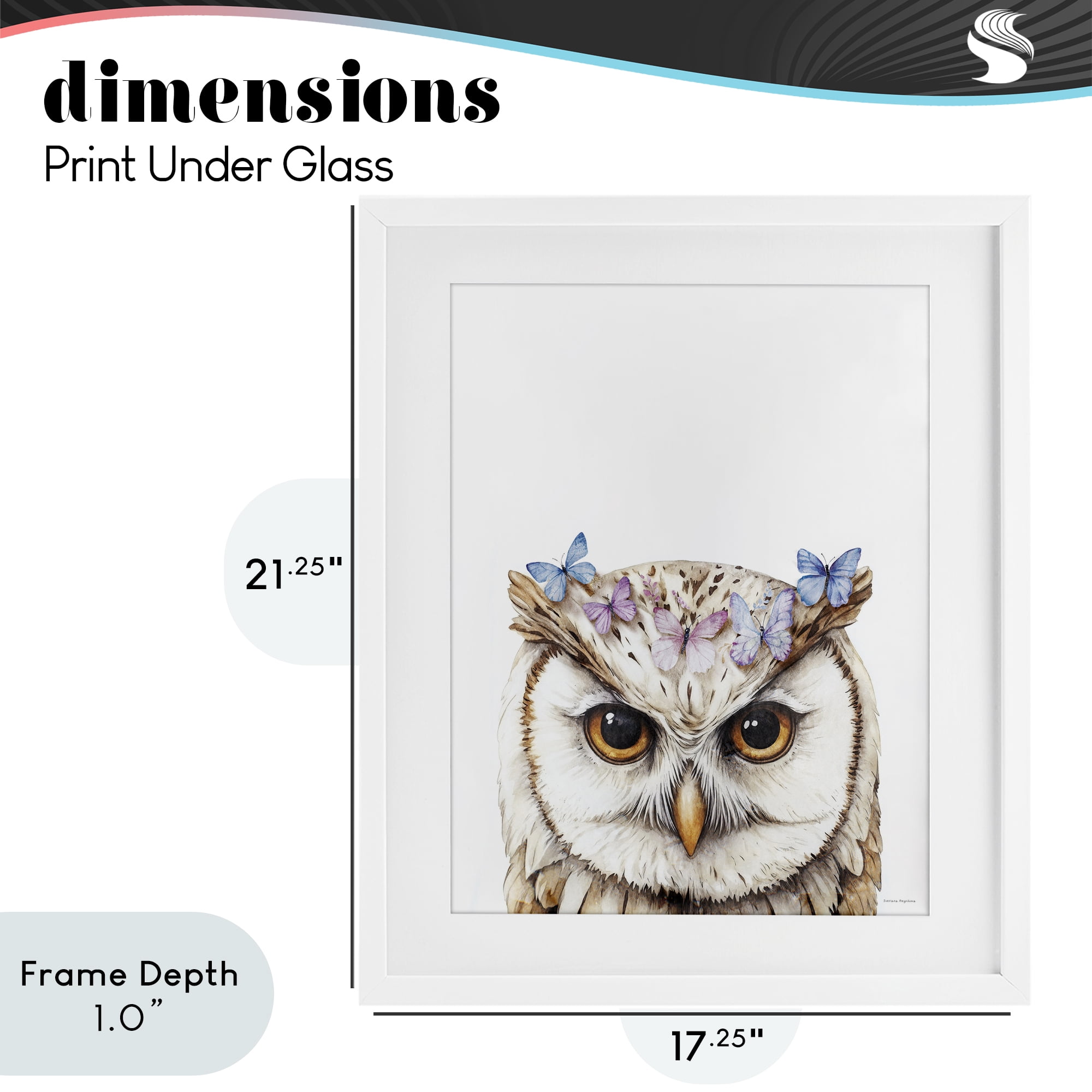 Stupell Industries Owl & Butterfly Wings White Framed Print Under Glass, design by Svetlana Aleynikova