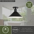 thumbnail image 5 of Akron 12-in W Bronze Metal Industrial MCM Cone Semi Flush Mount Ceiling Light, 5 of 11