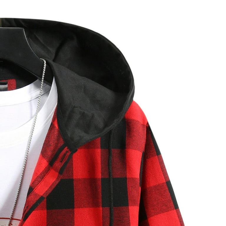 Patchwork flannel hoodie outlet