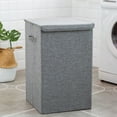 thumbnail image 3 of Cesto de ropa sucia independiente Cesta de almacenamiento de ropa con asas Caja Sala de estar Gris S, 3 of 9