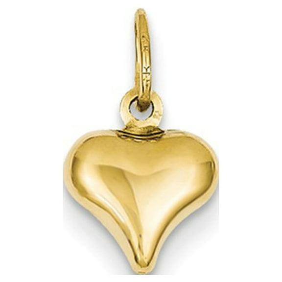 14k Yellow Gold Mini Puffed Heart Charm