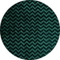 thumbnail image 1 of Ahgly Company Indoor Round Oriental Turquoise Blue Industrial Area Rugs, 5' Round, 1 of 4