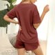 thumbnail image 4 of Puntoco Mujer Moda Manga Corta Casual Ropa De Hogar Pijamas Top Pantalones Traje Casual Puntoco Puntoco-4186, 4 of 7
