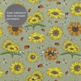 thumbnail image 3 of Disketp Sage Green With Sunflowers Stall Fabric Shower Curtain Liner Waterproof - 72" x 72", Lightweight Stall Size Shower Curtain Machine Washable - 60x72, 3 of 5