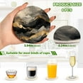 thumbnail image 3 of 6 Pcs Drink Coasters Sets with Holder Pads Cotton Cup Heat-Resistant Hot Mats for Table Protection Black and Grey Marble, 3 of 7
