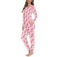 thumbnail image 2 of FOR U DESIGNS Bone Dog Paw Print Women Pajama Set Pants with Pockets Set of 2 Size M Small Loungewear Pjs for Women Sleepwear for Women Long Sleeve Tops Set, 2 of 6