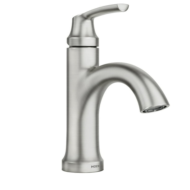 Moen Wellton One Handle Center Set Bathroom Faucet Spot Resist Brushed Nickel Com - Best Polished Nickel Bathroom Faucets