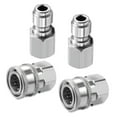 thumbnail image 2 of Stainless Steel 3/8Or1/4 Pressure Washer Quick Connect Fitting Set (Silver) 1/4 Inner Thread, 2 of 6