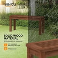 thumbnail image 4 of VINGLI Outdoor Wooden Bench, 40” Porch Backless Bench, Small Outdoor Bench for Deck Patio Garden, 4 of 7