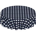 thumbnail image 1 of Round Tablecloth with Wave Lace 60 Inch, Navy Blue Lumberjack Plaid Circle Tablecloth Washable Tablecloth Table Protector for Restaurant, Picnic, Indoor and Outdoor Dining, 1 of 1
